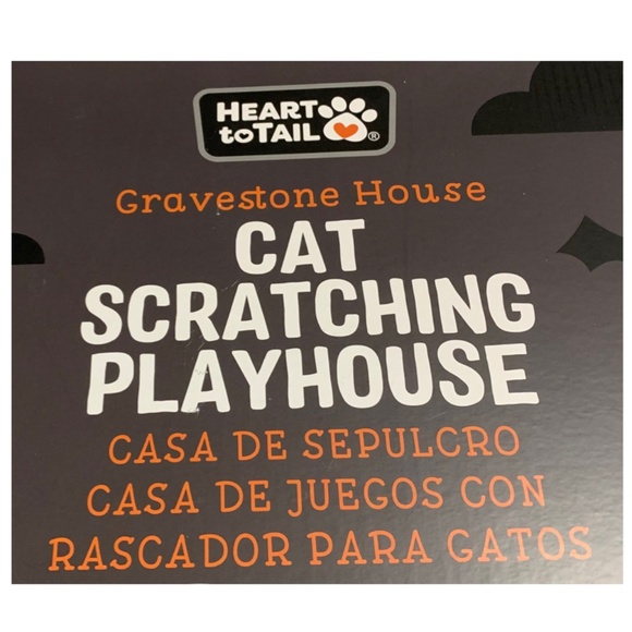 NIB! Heart To Tail Gravestone House Cat Scratching Playhouse with Catnip! - Picture 2 of 4